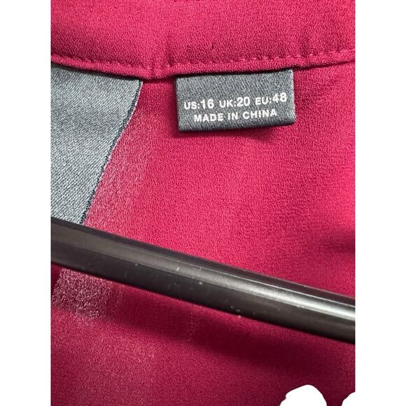 Anthropologie Maeve Womens Teni Burgundy Red Top Laser Cut Out Blouse, Size 16 - Picture 6 of 9